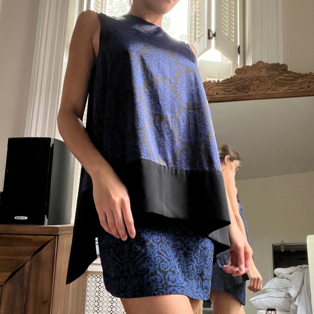Rachel Roy open back patterned dress
#tiered
#openback
#bow 
#minimalist
